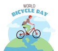 World bicycle day vector poster