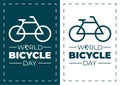 World bicycle Day vector template. Design for banner, greeting cards or Poster. - Vector Royalty Free Stock Photo