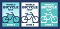 World bicycle Day vector template. Design for banner, greeting cards or Poster. - Vector Royalty Free Stock Photo