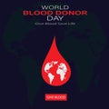 Donate Blood Save Life Social Media Post Template World Map Blood Drop Icons Editable EPS File For Corporate. Royalty Free Stock Photo