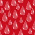 World Blood Donor Day. Drops of blood on a red background. Seamless Pattern Royalty Free Stock Photo