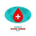 World Blood Donor Day flat design icon concept