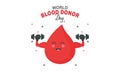 World blood donor day illustration. People blood donor illustration