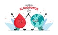 World blood donor day illustration. People blood donor illustration