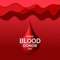 World Blood Donor Day Red background Post with Blood Drop and Paper Cut Blood Royalty Free Stock Photo