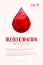 World Blood Donor Day - red paper cut blood drop Royalty Free Stock Photo