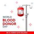 World Blood donor Day, 14th June Illustration Of Blood Donation Concept Design for Banner and Flyer.