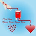 World Blood Donor Day 14th June - vector concept for donation blood