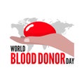 World blood donor day. vector greeting card Royalty Free Stock Photo