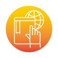 World book click online education and development elearning gradient style icon