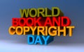 world book and copyright day on blue