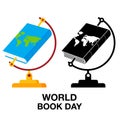 World book and copyright day, logo , icon ,flat design, vector Royalty Free Stock Photo