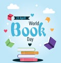 World book day 23 april vector Royalty Free Stock Photo