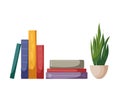 World Book Day. Books stack composition. Cozy vector poster illustration Royalty Free Stock Photo