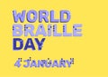 World Braille Day Campaign Social event concept Design for blind people Vector illustration Royalty Free Stock Photo