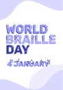 World Braille Day Campaign Social event concept Design for blind people Vector illustration Royalty Free Stock Photo