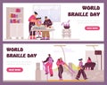 World Braille Day educational vector set