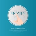 World Braille Day, January 4, with text made by braille alphabet, blind day, world blind day Royalty Free Stock Photo