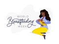 World breastfeeding week with afro american woman