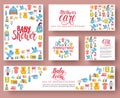 World breastfeeding week cards set. kids elements of flyear, magazines, posters, book cover, banners. Devices infographic concept Royalty Free Stock Photo