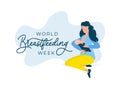 World breastfeeding week with woman and baby