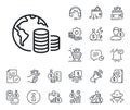 World budget line icon. Internet financial trade sign. Cash money, loan and mortgage. Vector