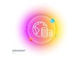 World budget line icon. Internet financial trade sign. Gradient blur button. Vector