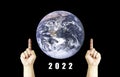 2022 World business background show earth image