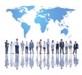 World Business People with World Map Royalty Free Stock Photo