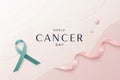 World Cancer Day Awareness Ribbon Graphic Royalty Free Stock Photo
