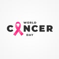 World Cancer Day banner. February 4 is day when all people unite against the oncology