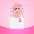 World Cancer Day Breast Disease Awareness Prevention Poster Female After Chemotherapy On Greeting Card Royalty Free Stock Photo