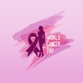 World Cancer Day Breast Disease Awareness Prevention Poster Greeting Card Royalty Free Stock Photo