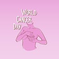 World Cancer Day Breast Disease Awareness Prevention Poster Greeting Card Royalty Free Stock Photo