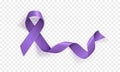 World Cancer Day concept. Lavender Ribbon on a transparent background. Vector illustration