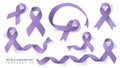 World Cancer Day concept. Lavender Ribbon. Vector Illustration