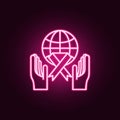 World Cancer Day icon. Elements of Cancer day in neon style icons. Simple icon for websites, web design, mobile app, info graphics Royalty Free Stock Photo