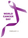 World Cancer Day - purple ribbon