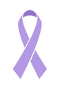 world cancer day symbol, lavender ribbon, flat vector element