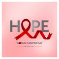 4 february world cancer day concept design vector illustration