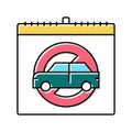 world car-free day color icon vector illustration Royalty Free Stock Photo