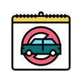 world car-free day color icon vector illustration Royalty Free Stock Photo