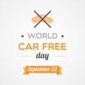 World Car Free Day. September 22. Vector illustration, flat design