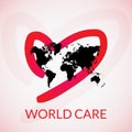 World care love vector illustration Royalty Free Stock Photo