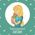 World Cat Day. International holiday. Vector illustration