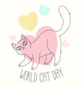 World Cat Day Postcard Royalty Free Stock Photo