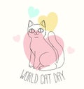 World Cat Day Postcard Royalty Free Stock Photo