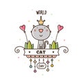 World Cat Day. Vector illustration