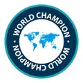 world champion stamp on white