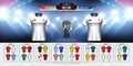 2018 World championship football cup group set, Soccer jersey mock-up and scoreboard match vs strategy broadcast graphic template Royalty Free Stock Photo